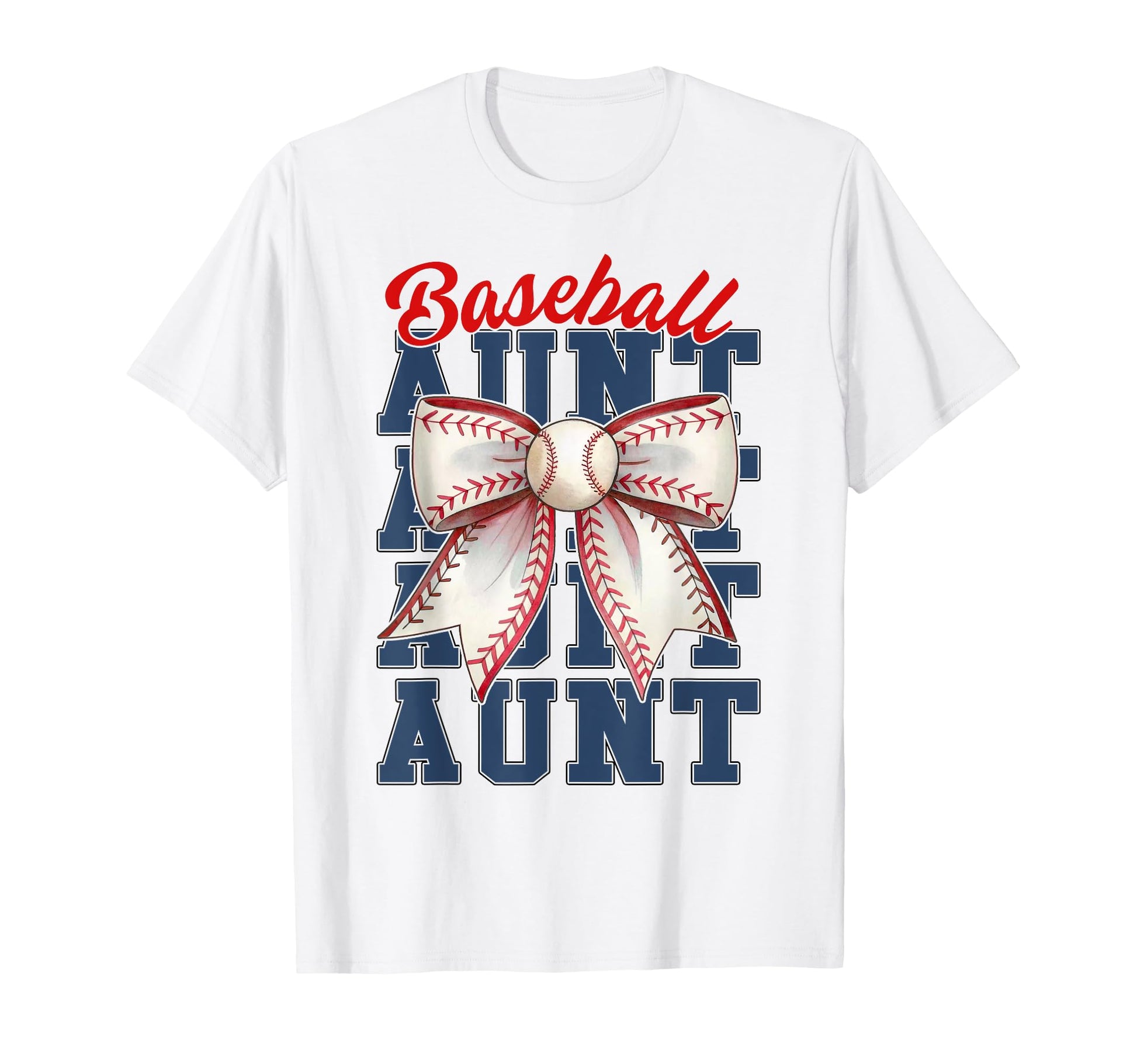 Baseball Aunt Auntie Coquette Bow T-Shirt - Trendy Graphic for Adults - T-Shirt, Sweatshirt, Hoodie