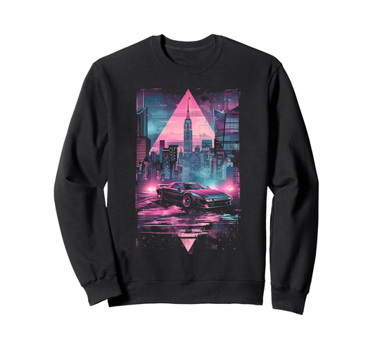 1980S 1990S Car Retrowave Aesthetic Sweatshirt - Unique Graphic Men Women - T-Shirt, Sweatshirt, Hoodie