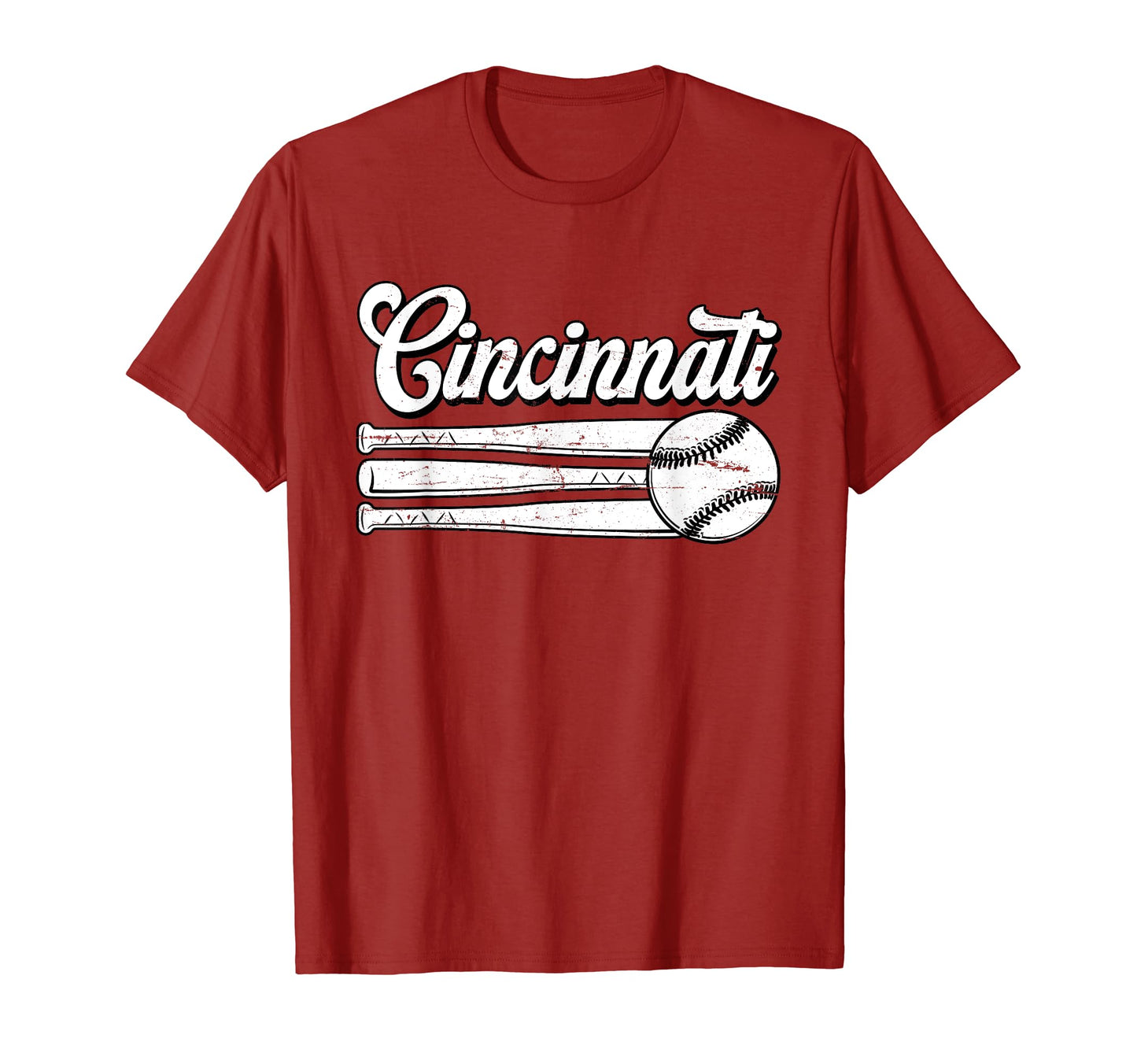 Distressed Cincinnati Baseball Lover T-Shirt - Novelty Apparel Unisex - T-Shirt, Sweatshirt, Hoodie