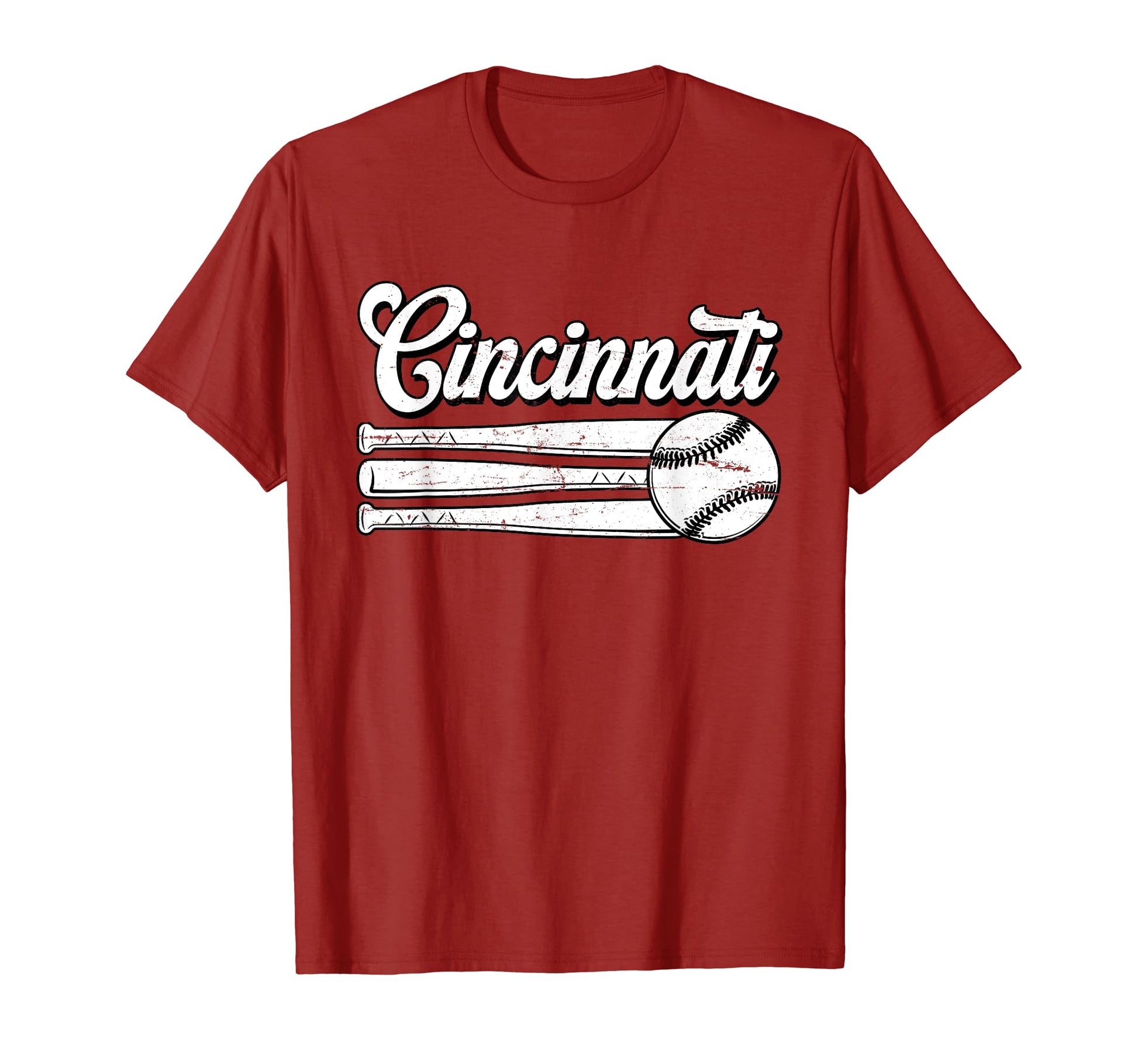 Distressed Cincinnati Baseball Lover T-Shirt - Novelty Apparel Unisex - T-Shirt, Sweatshirt, Hoodie