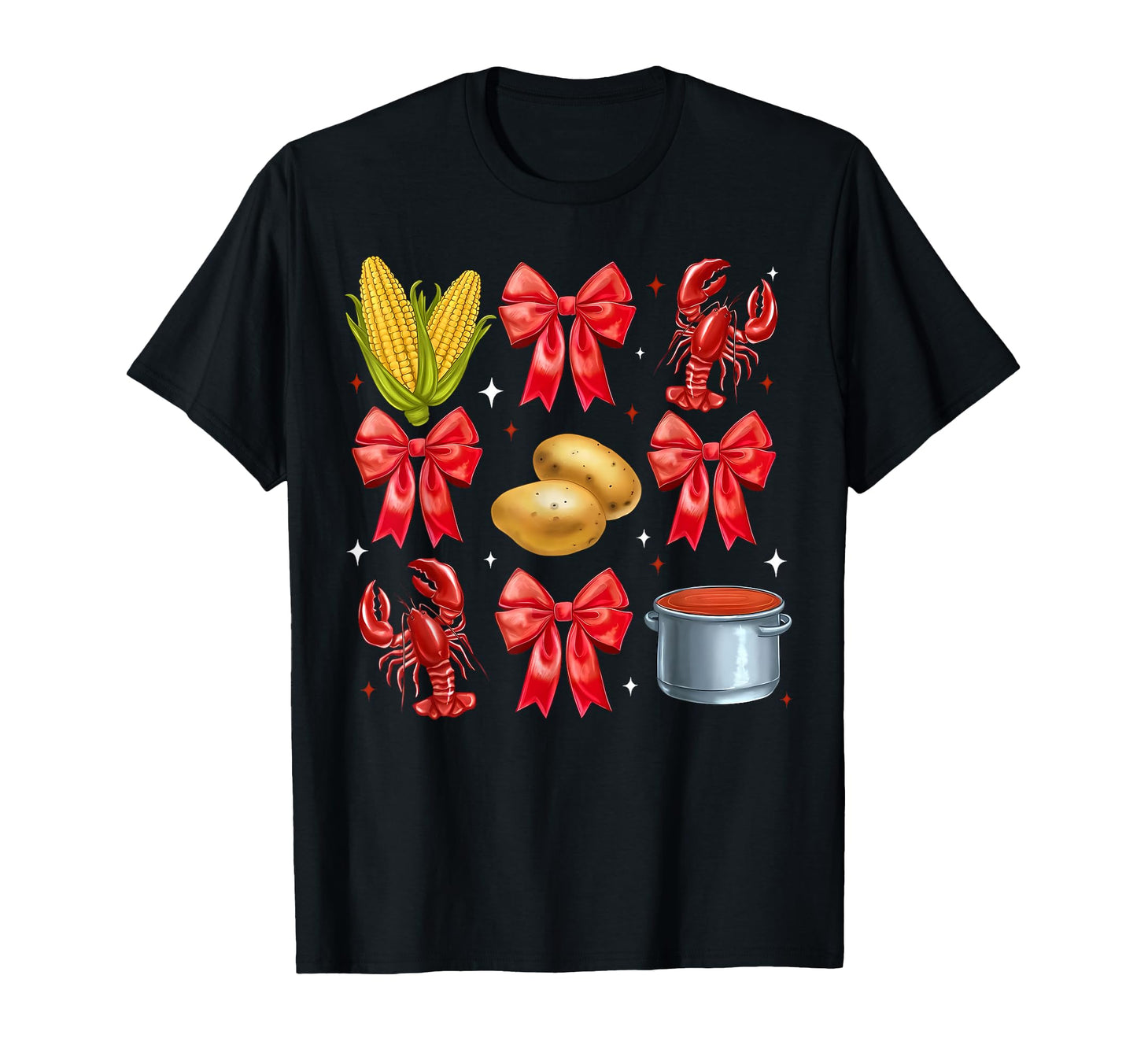 Funny Bow Coquette Crawfish Boil Y2K T-Shirt - Custom Art Print Unisex - T-Shirt, Sweatshirt, Hoodie