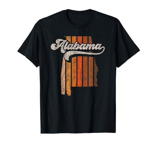 Alabama 70S Stripes Silhouette T-Shirt - Novelty Apparel for Adults - T-Shirt, Sweatshirt, Hoodie