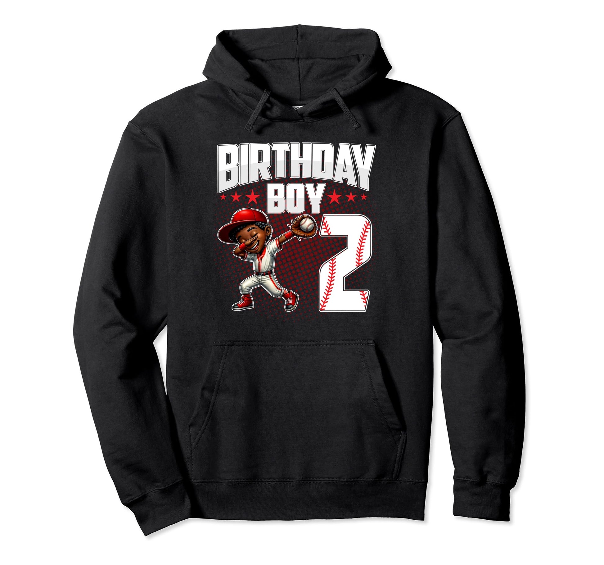 2Nd Birthday Baseball Dabbing 2 Years Hoodie - Custom Art Print for Adults - T-Shirt, Sweatshirt, Hoodie