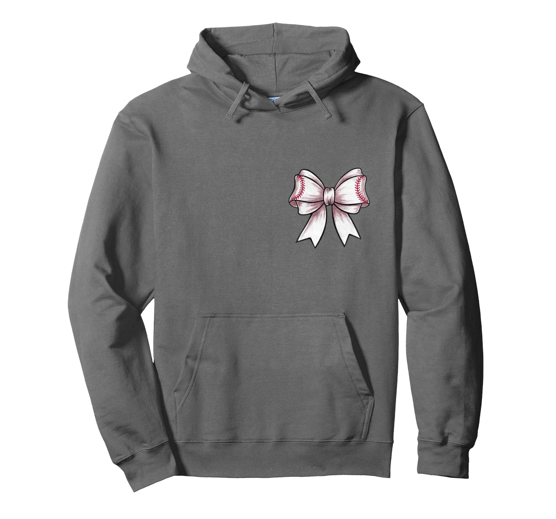 Baseball Coquette Bow Front And Back Hoodie - Streetwear Style for Adults - T-Shirt, Sweatshirt, Hoodie