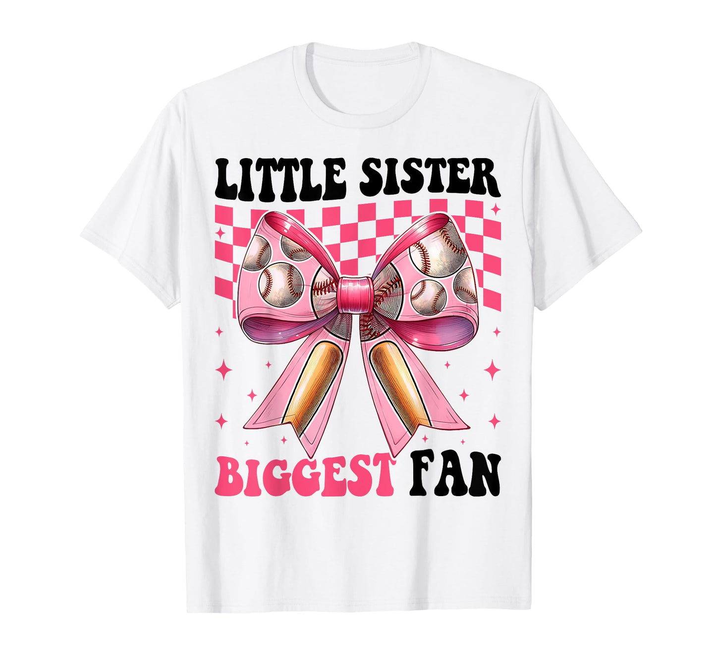 Baseball Sister Coquette Bow Little T-Shirt - Minimalist Print for Adults - T-Shirt, Sweatshirt, Hoodie