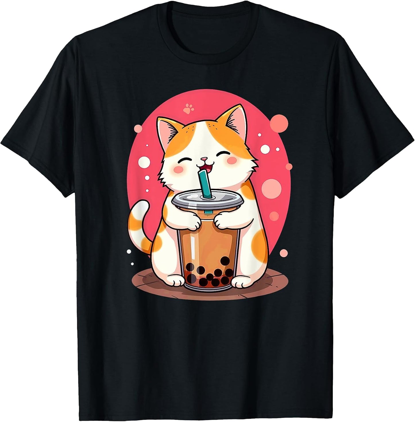 Cute Anime Cat Boba Tea - Adult & Kids T-Shirts, Sweatshirts & Hoodies apparel design preview 1