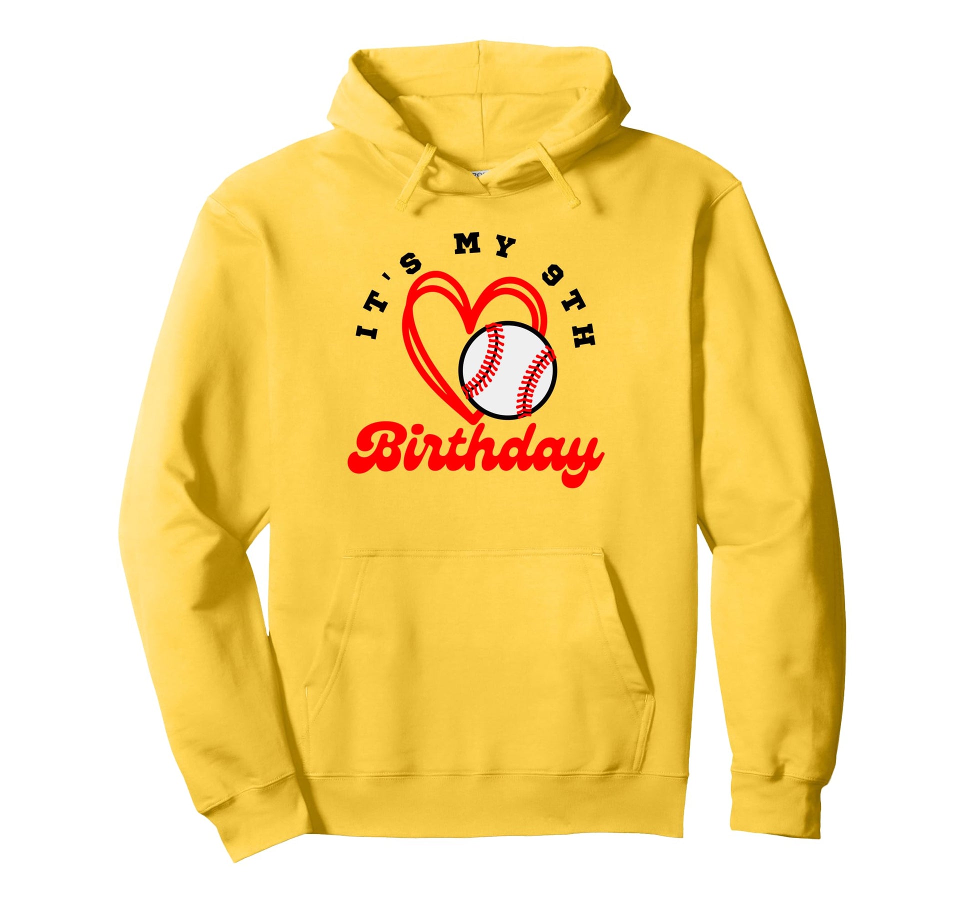 Its My 9Th Birthday Baseball Player 9Th Hoodie - Trendy Graphic for Adults - T-Shirt, Sweatshirt, Hoodie