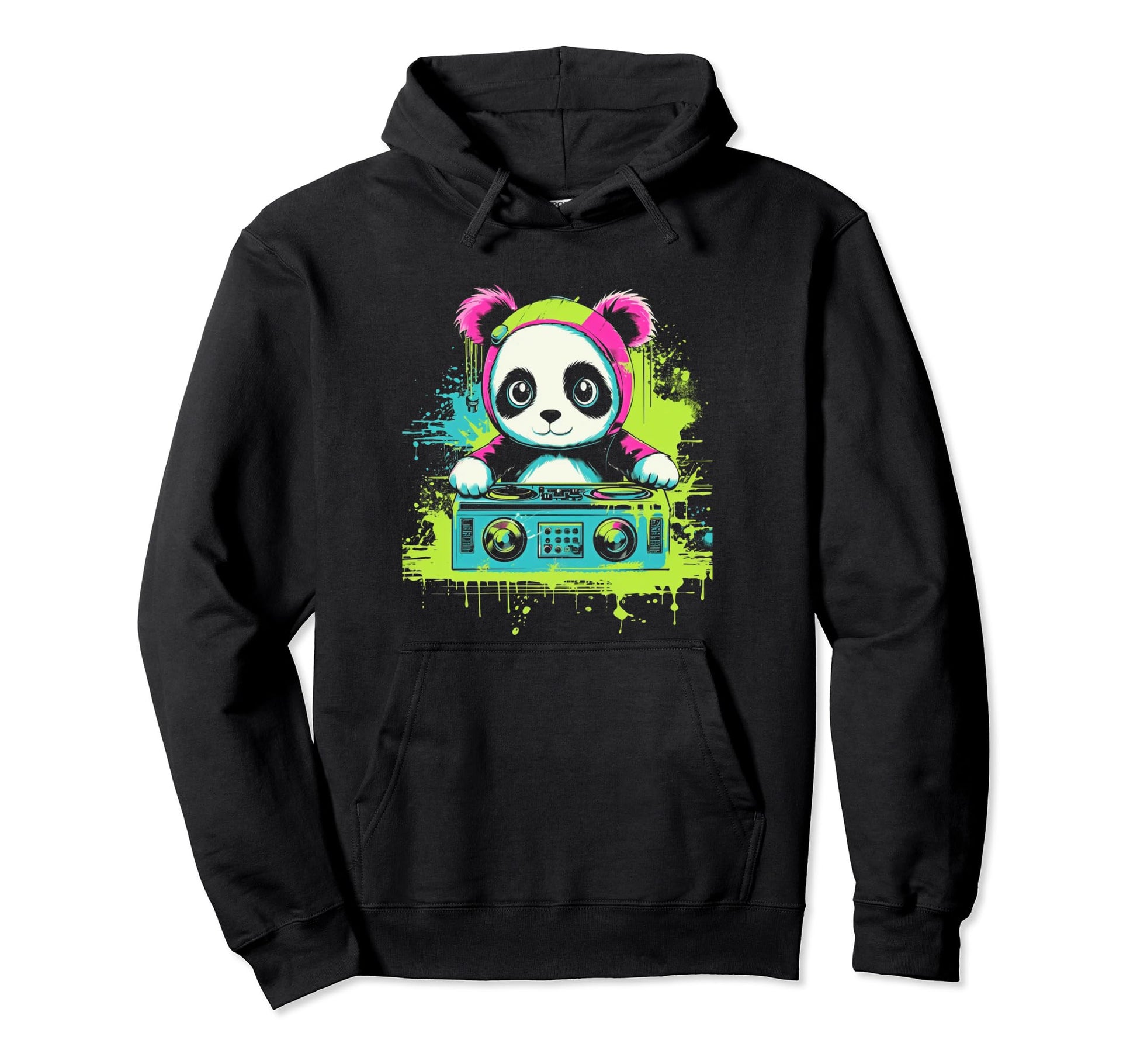 Kawaii Panda Dj Japanese Edm Y2K Hoodie - Aesthetic Graphic Men Women - T-Shirt, Sweatshirt, Hoodie