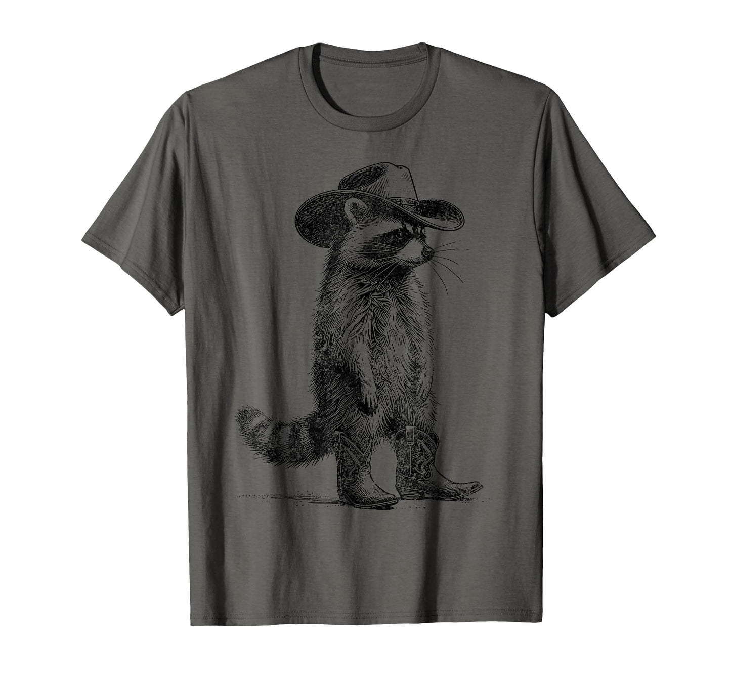 Raccoon Cowboy Cowgirl Western Country T-Shirt - Graphic Print for Adults - T-Shirt, Sweatshirt, Hoodie