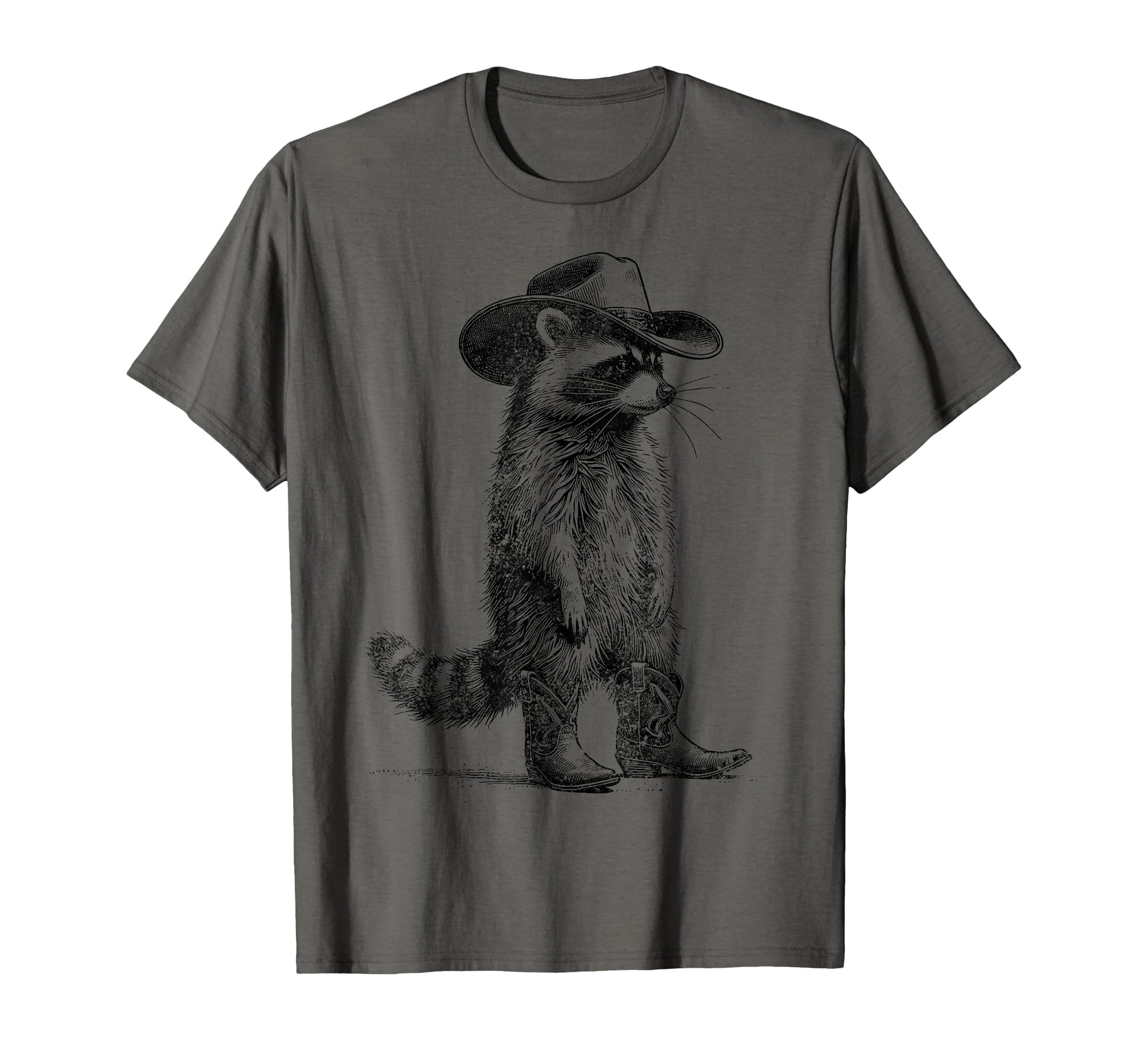 Raccoon Cowboy Cowgirl Western Country T-Shirt - Graphic Print for Adults - T-Shirt, Sweatshirt, Hoodie