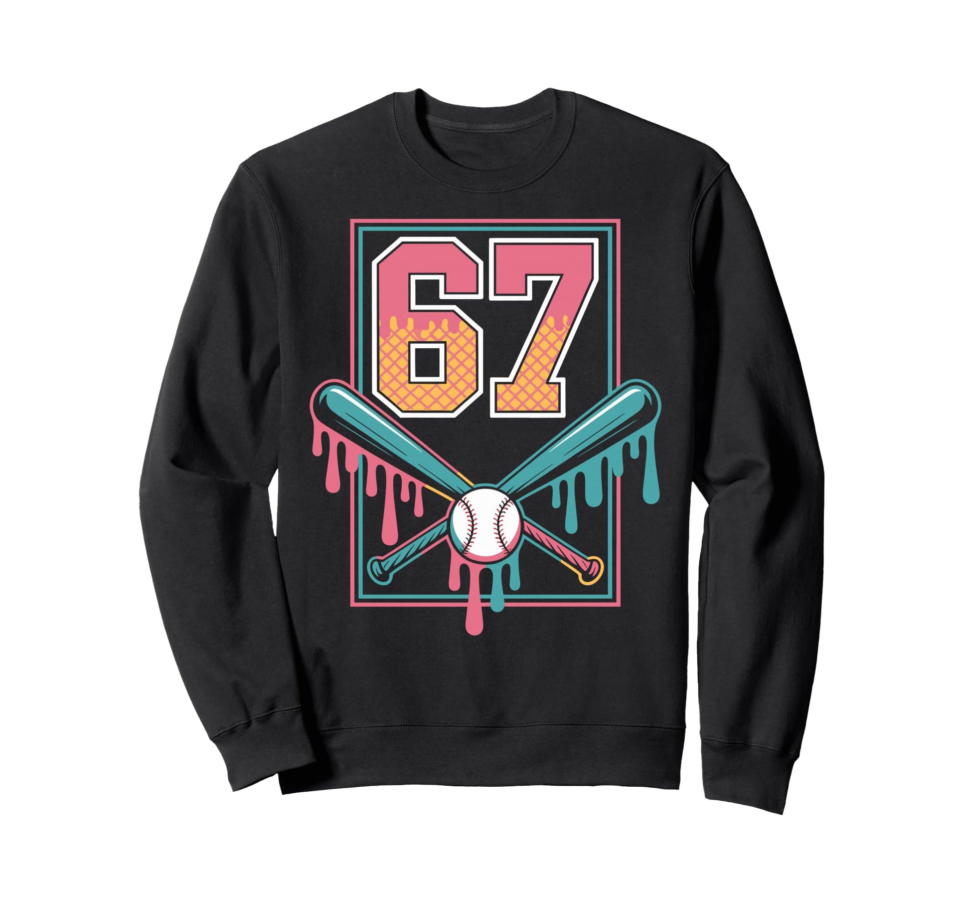 67 Baseball Meme Funny Birthday Six Sweatshirt - Minimalist Print Unisex - T-Shirt, Sweatshirt, Hoodie