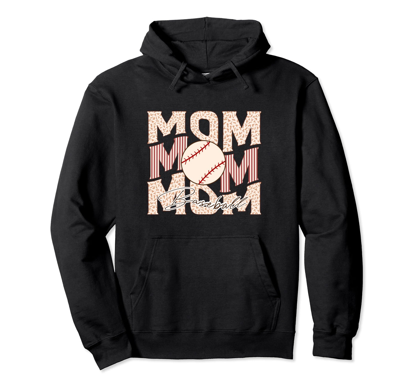 Womens Baseball Mama Distressed Baseball Hoodie - Unique Graphic Unisex - T-Shirt, Sweatshirt, Hoodie