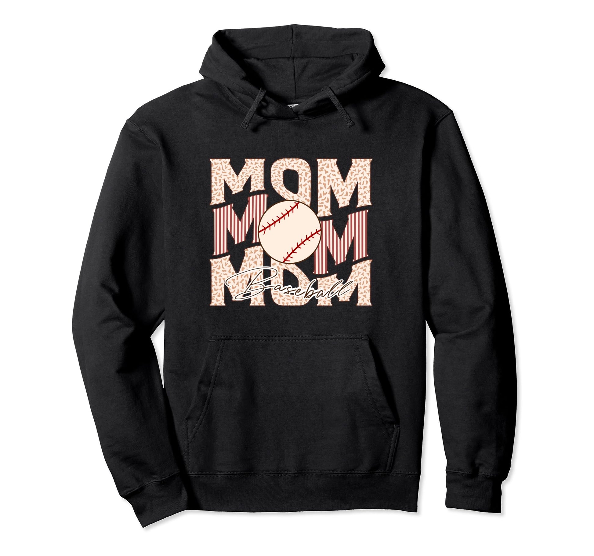 Womens Baseball Mama Distressed Baseball Hoodie - Unique Graphic Unisex - T-Shirt, Sweatshirt, Hoodie