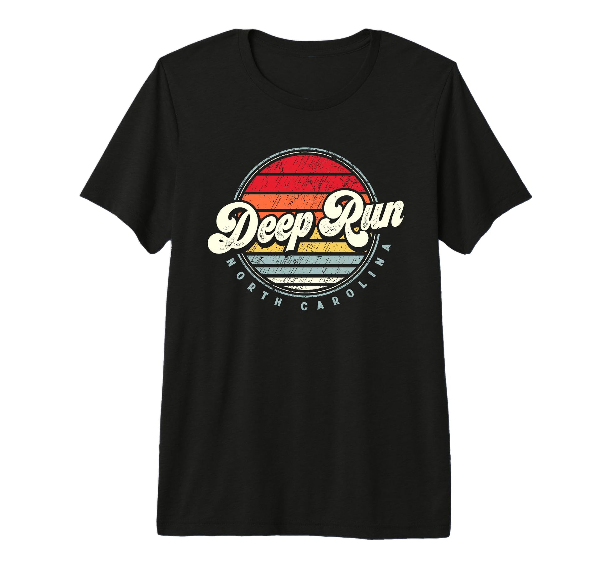Deep Run Home State 70S Sunset Tri T-Shirt - Minimalist Print for Adults - T-Shirt, Sweatshirt, Hoodie