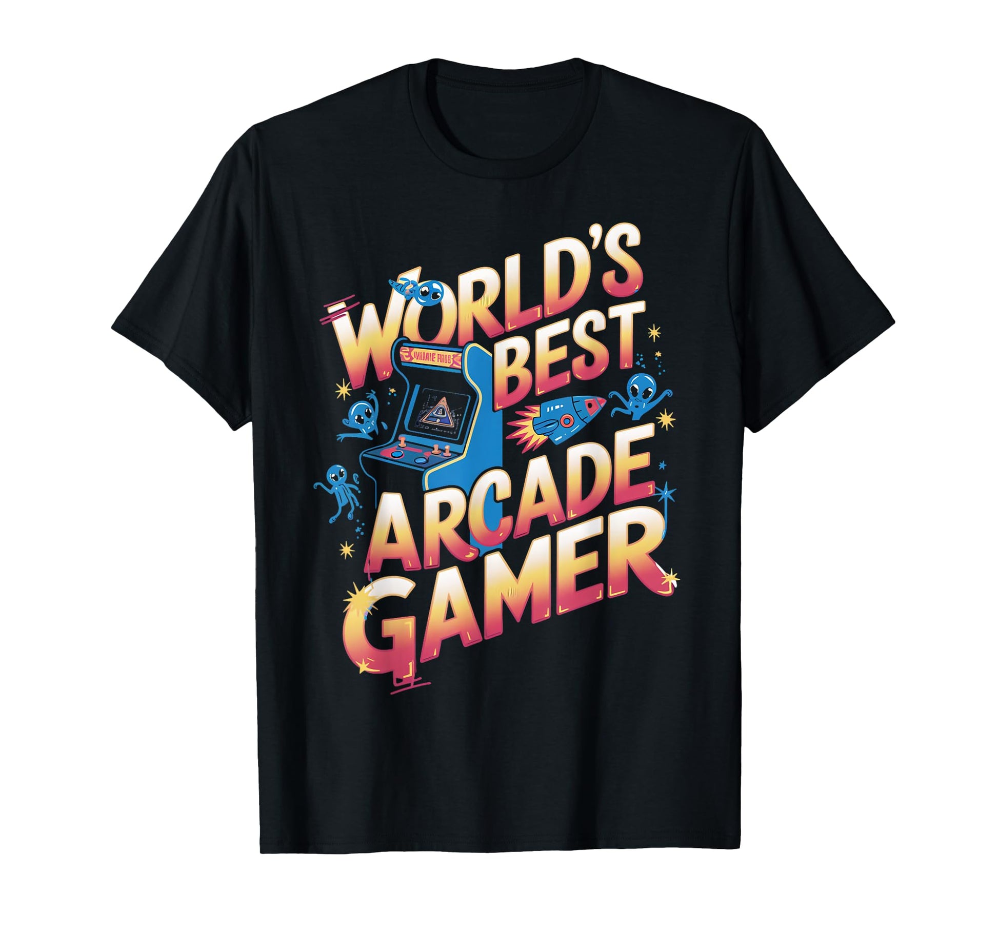 Worlds Best Arcade Gamer Gaming Video T-Shirt - Novelty Apparel Men Women - T-Shirt, Sweatshirt, Hoodie