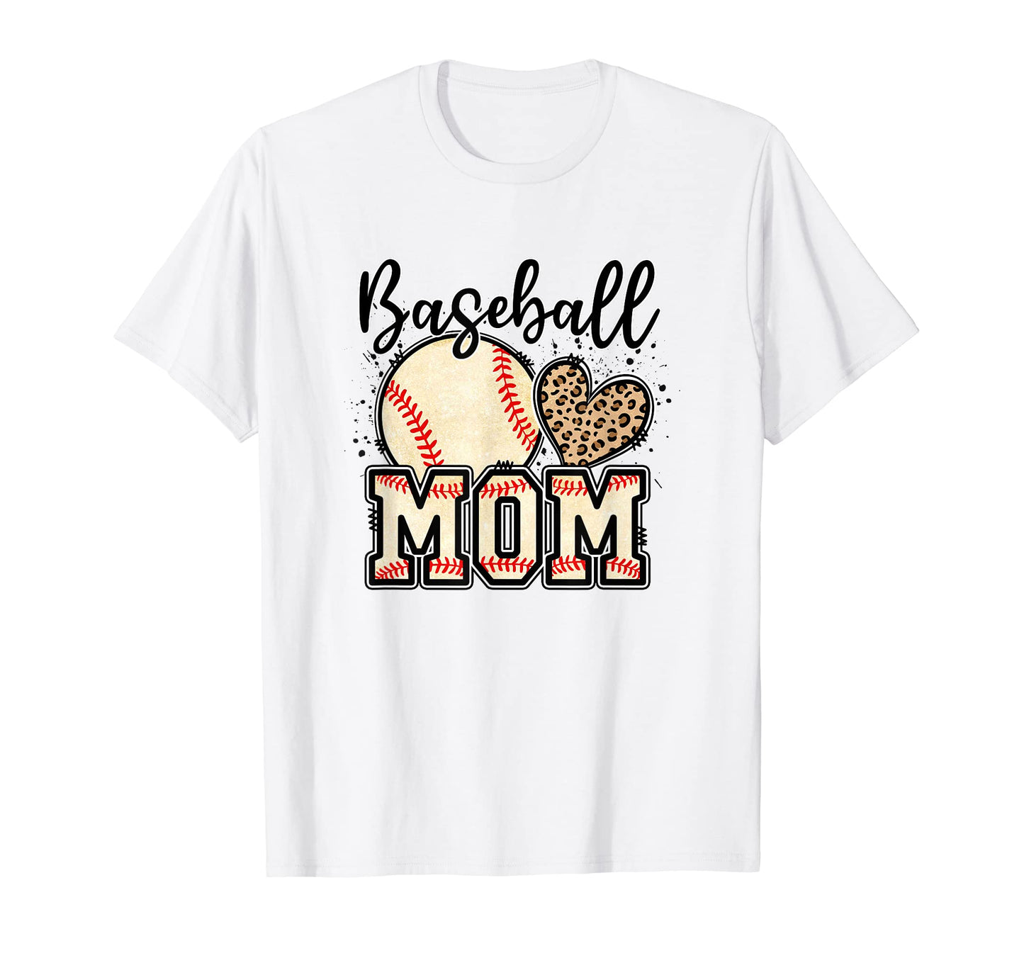 Baseball Mom Softball Mama Leopard T-Shirt - Fun Novelty Design for Adults - T-Shirt, Sweatshirt, Hoodie