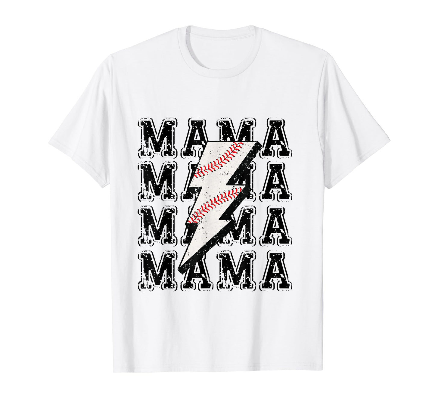 Baseball Mama Lightning Bolt T-Shirt - Minimalist Print for Adults - T-Shirt, Sweatshirt, Hoodie