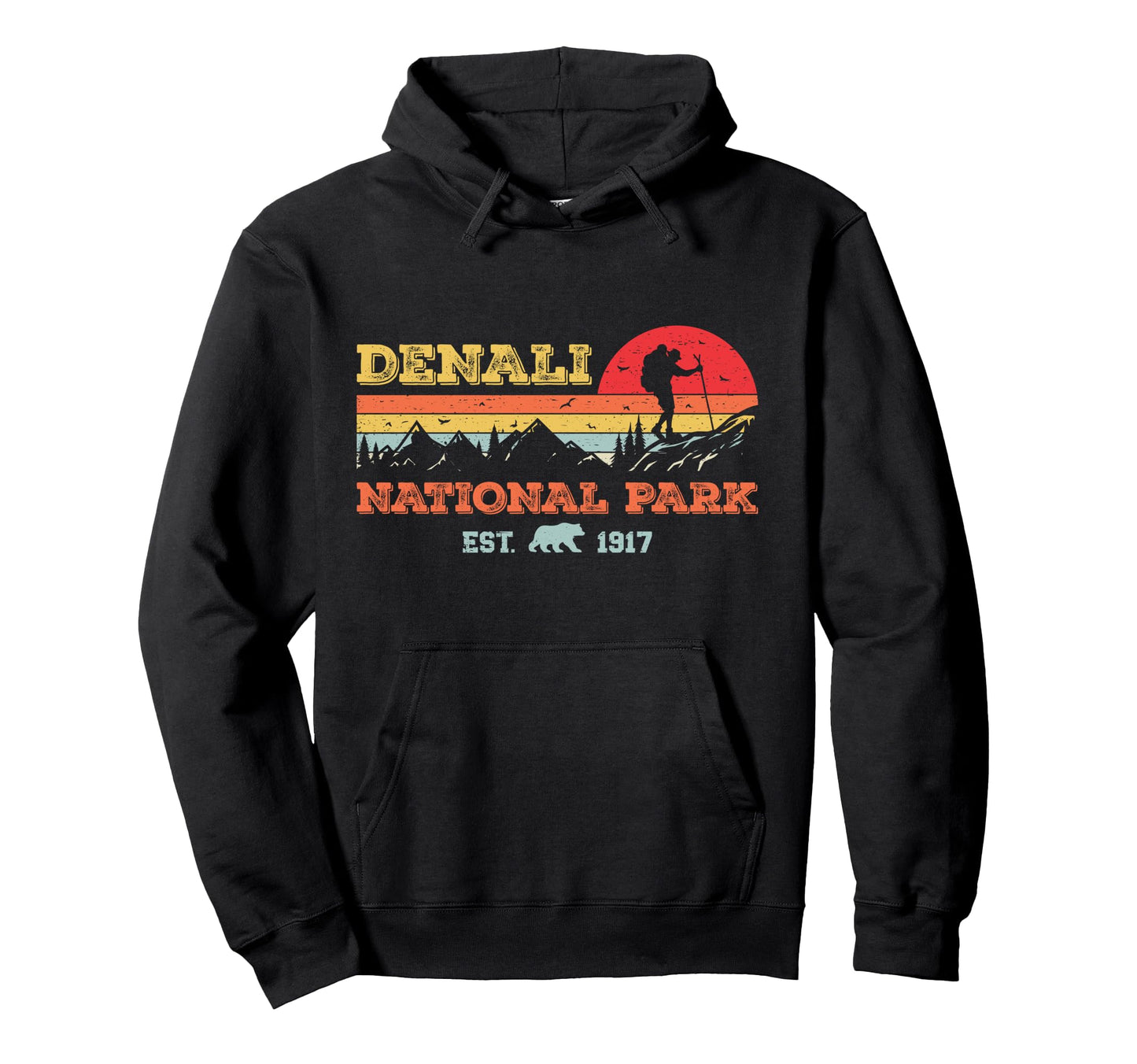 Denali National Park Mountains Nature Hoodie - Custom Art Print for Adults - T-Shirt, Sweatshirt, Hoodie