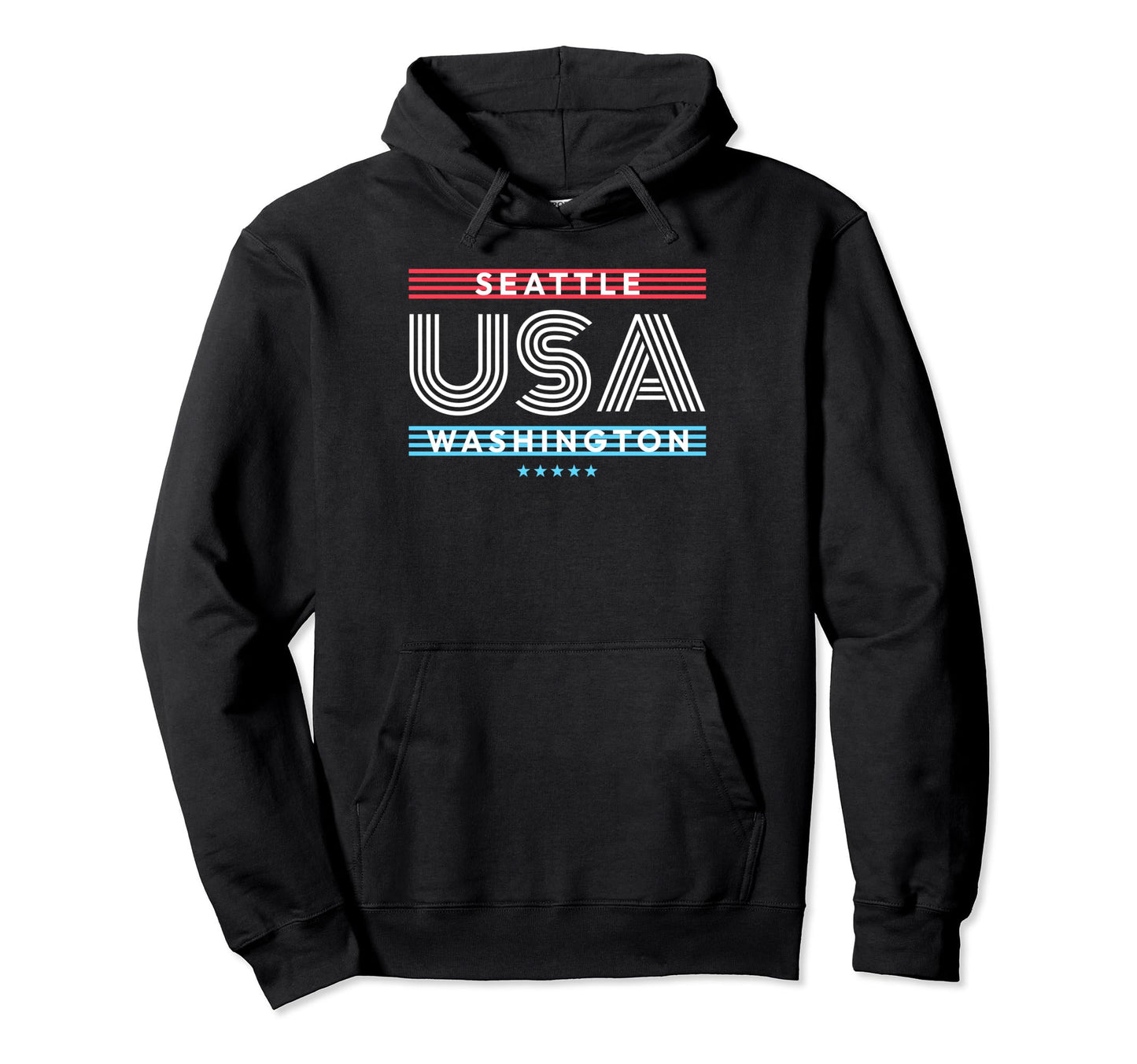 Seattle Washington Usa Stripes Hoodie - Novelty Apparel Men Women - T-Shirt, Sweatshirt, Hoodie