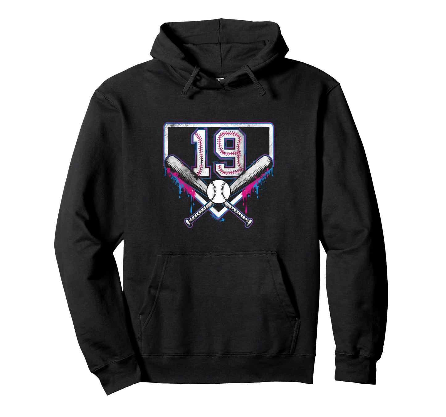 19Th Birthday Baseball Home Ice Hoodie - Casual Everyday Wear for Adults - T-Shirt, Sweatshirt, Hoodie