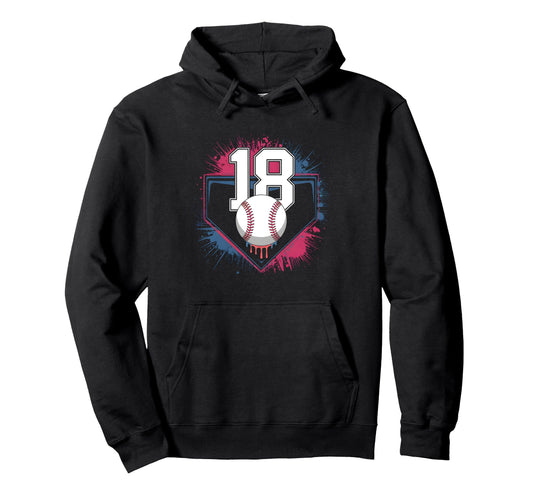 Baseball Drip 18Th Birthday Party 18 Year Hoodie - Graphic Print Men Women - T-Shirt, Sweatshirt, Hoodie