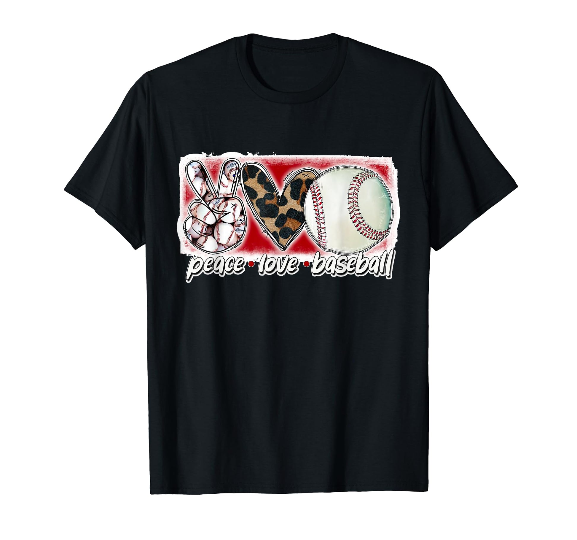 Peace Love Baseball Mom Sister T-Shirt - Graphic Print Men Women - T-Shirt, Sweatshirt, Hoodie