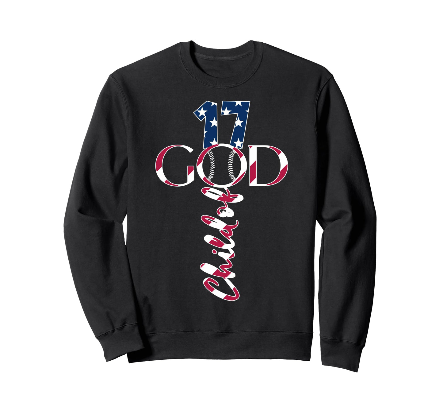 Baseball Jesus 17 Years Child God Sweatshirt - Trendy Graphic Unisex - T-Shirt, Sweatshirt, Hoodie