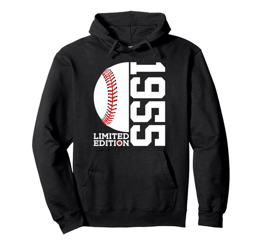 71St Birthday Baseball 1955 Hoodie - Graphic Print for Adults - T-Shirt, Sweatshirt, Hoodie