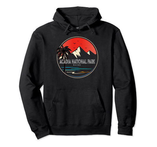Acadia National Park Maine Wave Surfing Hoodie - Novelty Apparel Men Women - T-Shirt, Sweatshirt, Hoodie