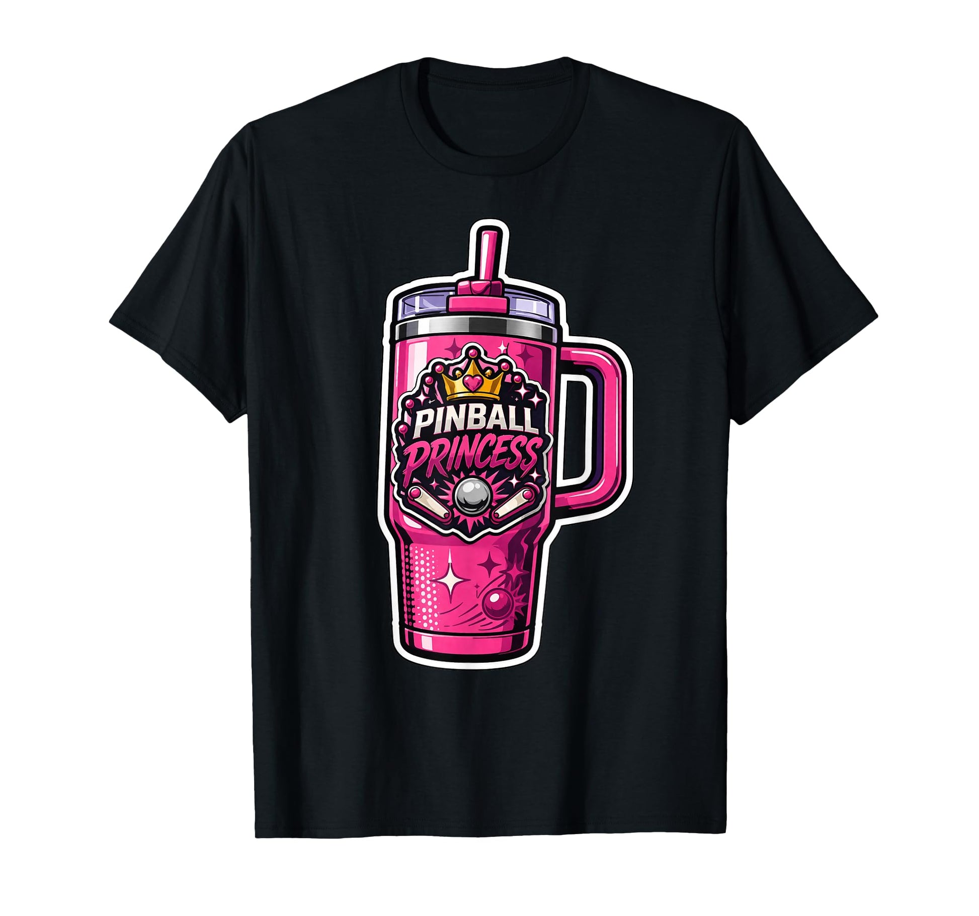 Pinball Princess Machines Funny T-Shirt - Custom Art Print for Adults - T-Shirt, Sweatshirt, Hoodie