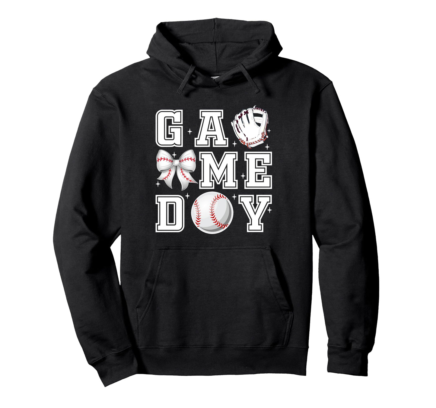 Baseball Coquette Bow Gameday Cheer Mom Hoodie - Trendy Graphic Unisex - T-Shirt, Sweatshirt, Hoodie