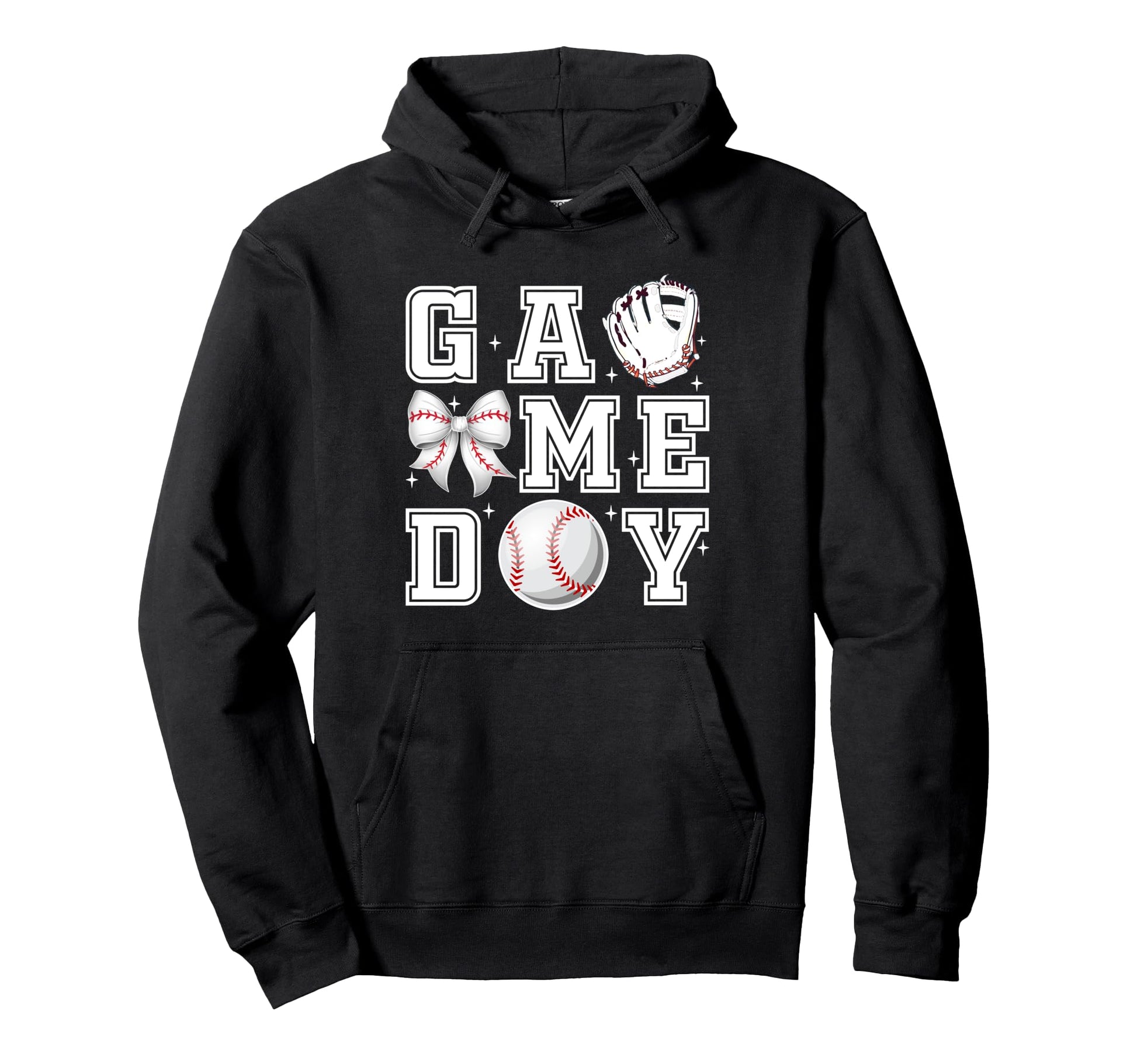 Baseball Coquette Bow Gameday Cheer Mom Hoodie - Trendy Graphic Unisex - T-Shirt, Sweatshirt, Hoodie