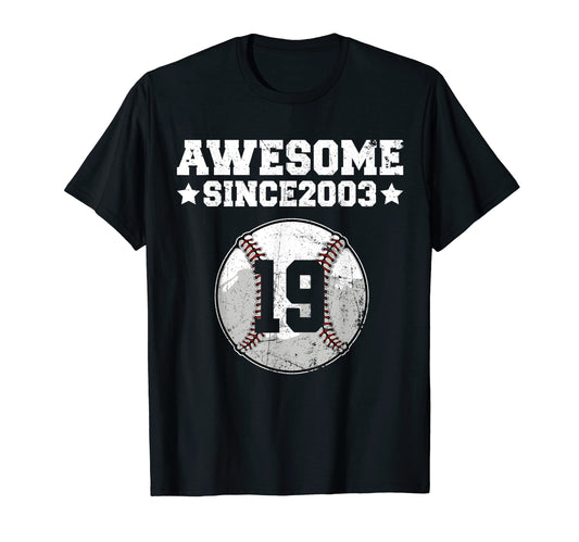 Awesome Since 2003 Baseball 19Th T-Shirt - Minimalist Print Unisex - T-Shirt, Sweatshirt, Hoodie