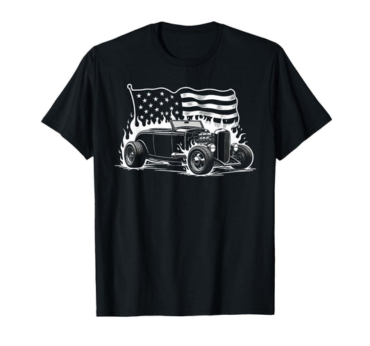 1932 Deuce Coupe American Flag T-Shirt - Trendy Graphic Men Women - T-Shirt, Sweatshirt, Hoodie