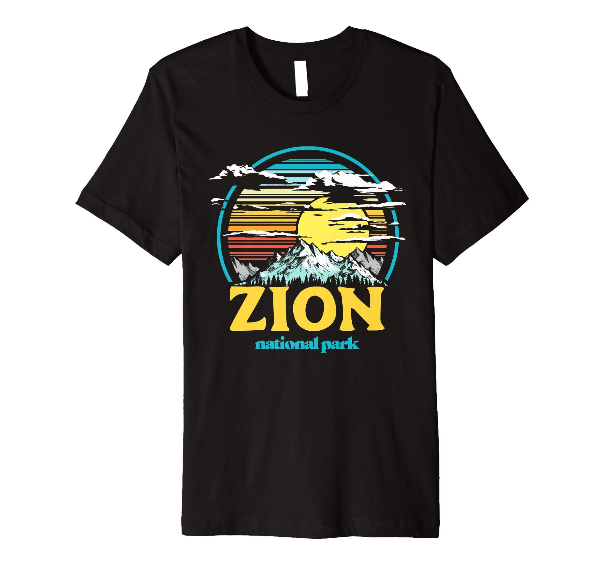 Zion National Park 80S Mountains Sun T-Shirt - Trendy Graphic Unisex - T-Shirt, Sweatshirt, Hoodie