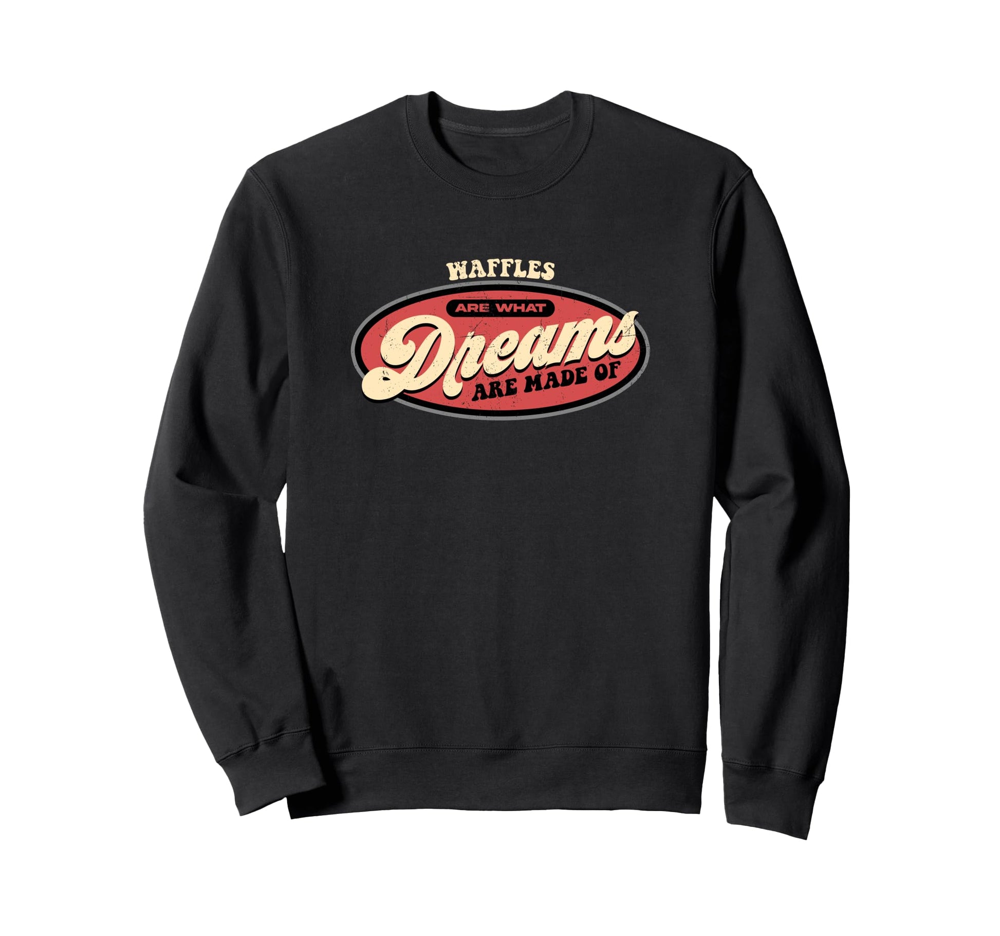 Waffles Dreams Breakfast Typography Sweatshirt - Minimalist Print Men Women - T-Shirt, Sweatshirt, Hoodie