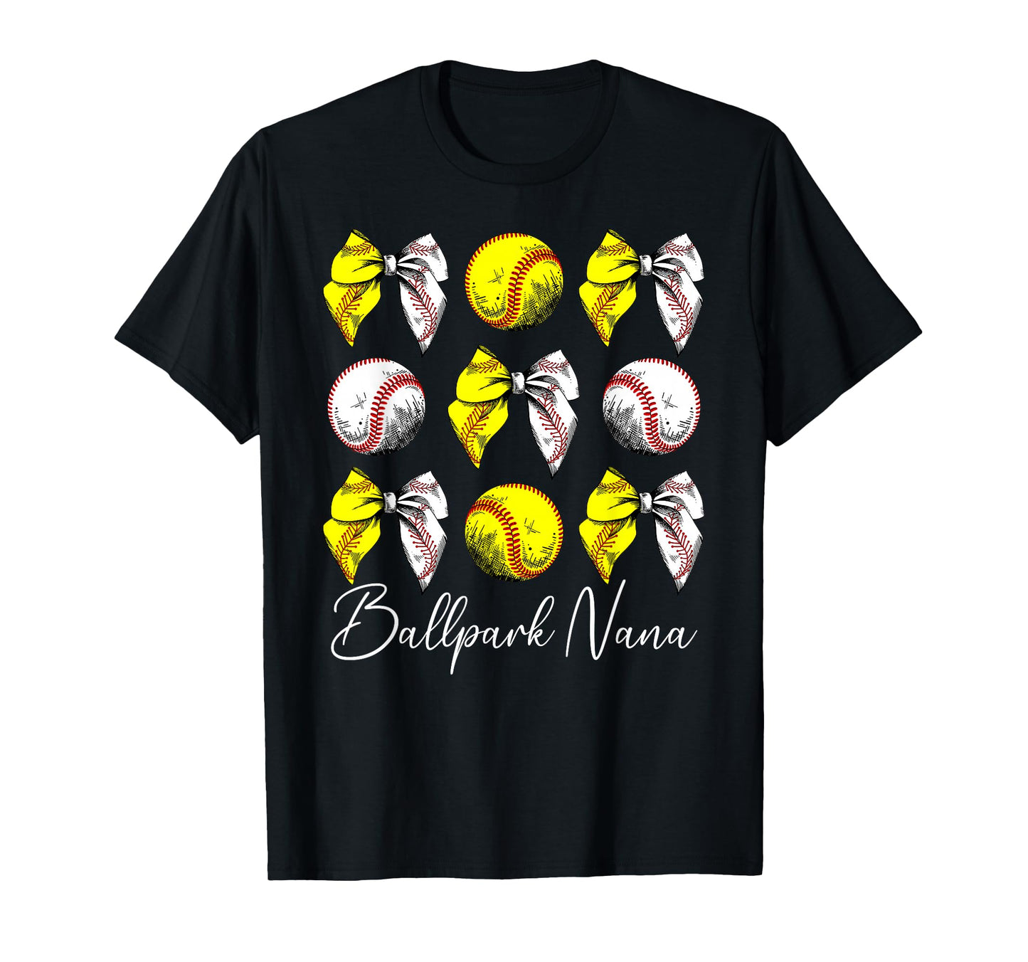 Ballpark Nana Coquette Softball T-Shirt - Custom Art Print Men Women - T-Shirt, Sweatshirt, Hoodie
