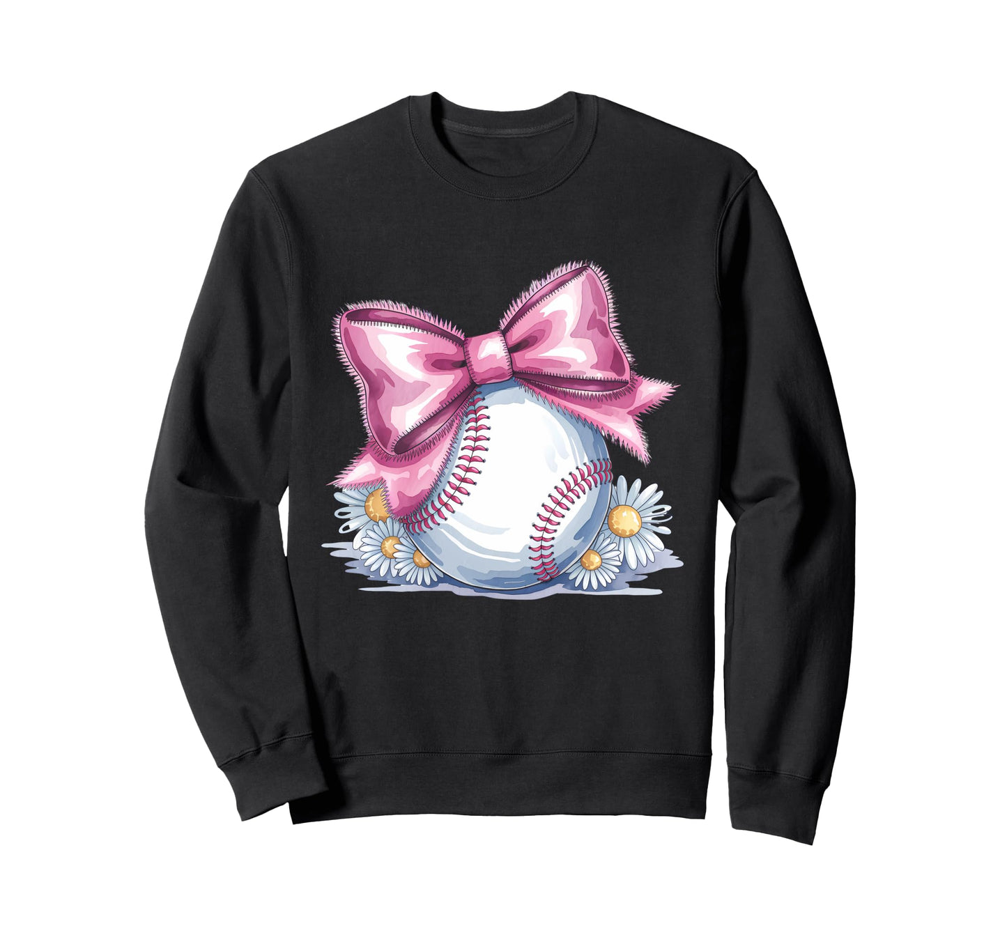Baseball Coquette Bow Baseball Player Sweatshirt - Custom Art Print Unisex - T-Shirt, Sweatshirt, Hoodie