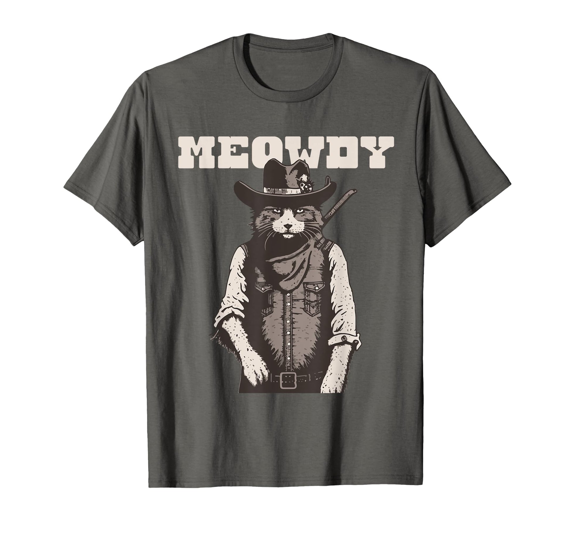 Meowdy Outlaw Funny Country Music Cat T-Shirt - Custom Art Print Men Women - T-Shirt, Sweatshirt, Hoodie