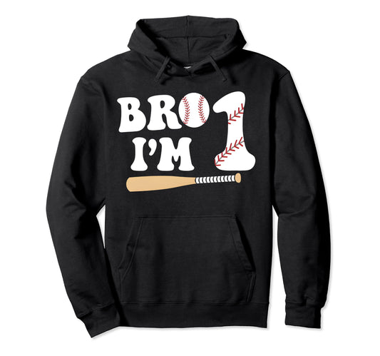 Baseball 1St Birthday Bro Im 1 Year Hoodie - Aesthetic Graphic for Adults - T-Shirt, Sweatshirt, Hoodie