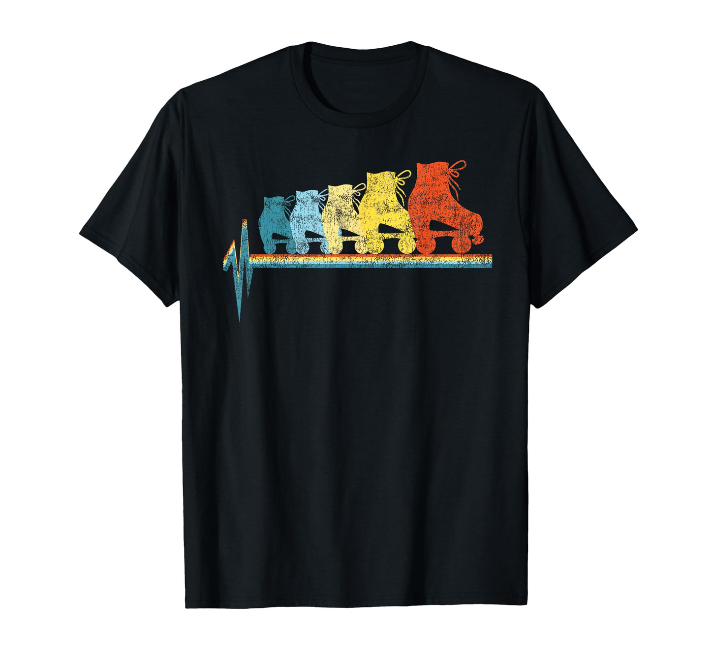 Roller Skating Skate Heartbeat T-Shirt - Trendy Graphic for Adults - T-Shirt, Sweatshirt, Hoodie