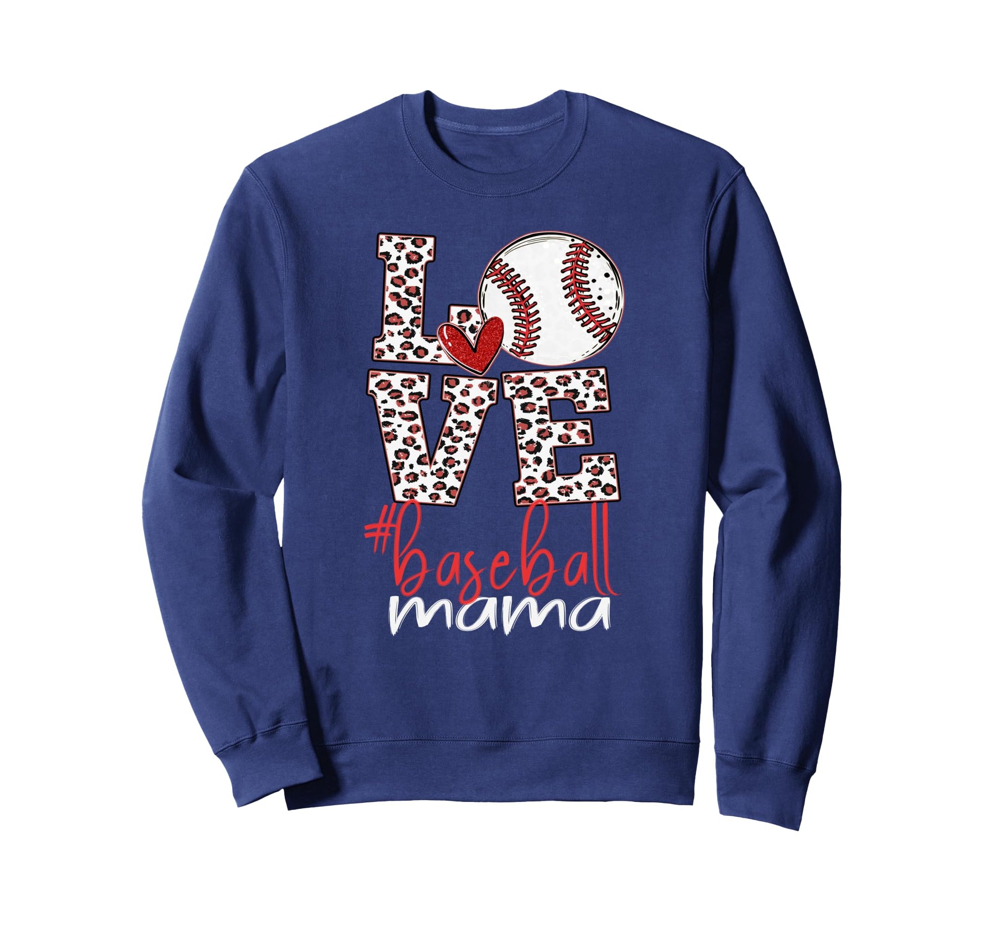 Leopard Baseball Softball Mom Sweatshirt - Casual Everyday Wear Unisex - T-Shirt, Sweatshirt, Hoodie