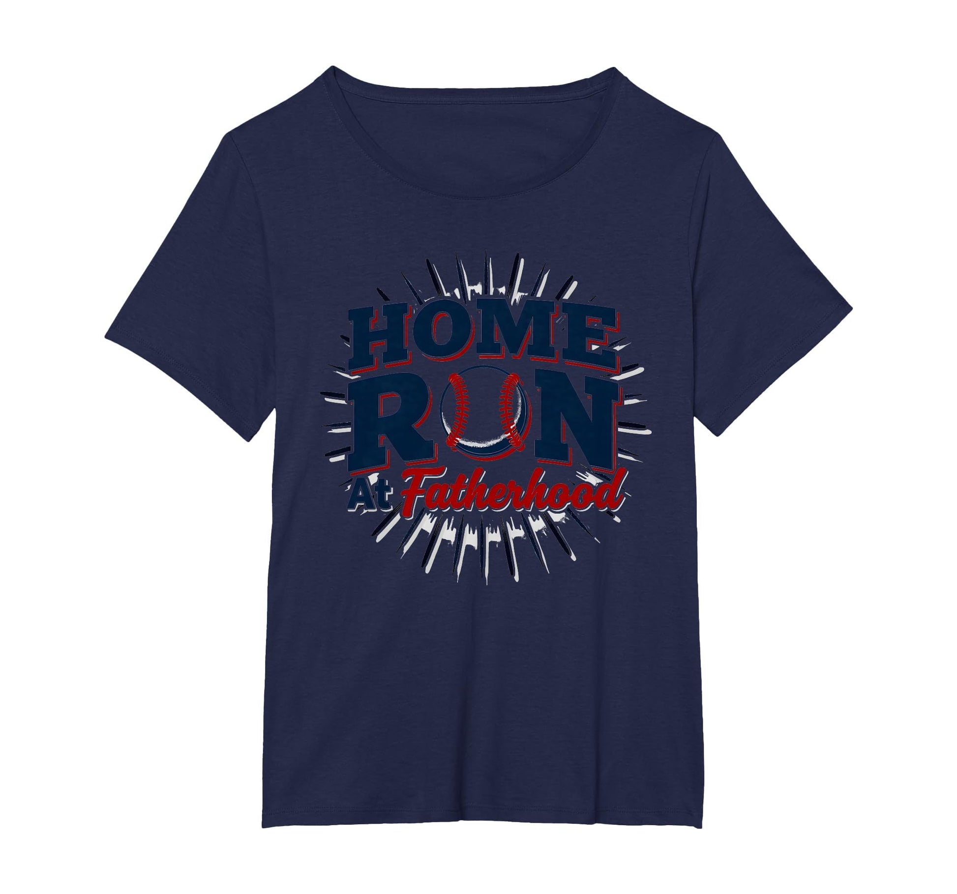 Baseball Dad Home Run Fatherhood T-Shirt - Custom Art Print Men Women - T-Shirt, Sweatshirt, Hoodie