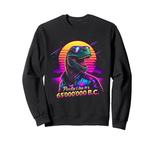 80S Synthwave T Rex Funny Tyrannosaurus Sweatshirt - Unique Graphic Unisex - T-Shirt, Sweatshirt, Hoodie