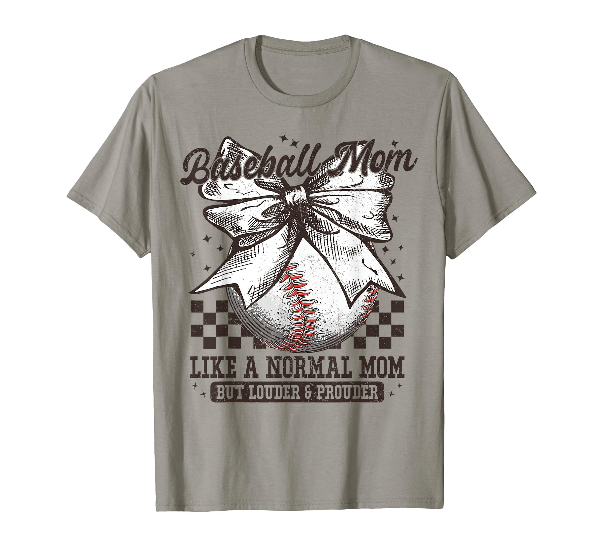 Bow Baseball Mom Like Normal Mom T-Shirt - Fun Novelty Design Men Women - T-Shirt, Sweatshirt, Hoodie
