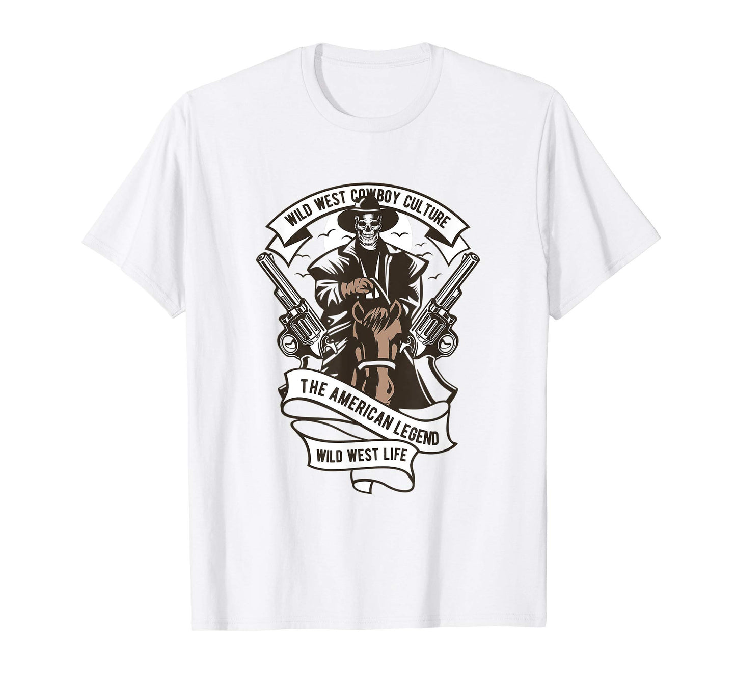 Legends Wild West Cowboy Culture Skull T-Shirt - Minimalist Print Men Women - T-Shirt, Sweatshirt, Hoodie