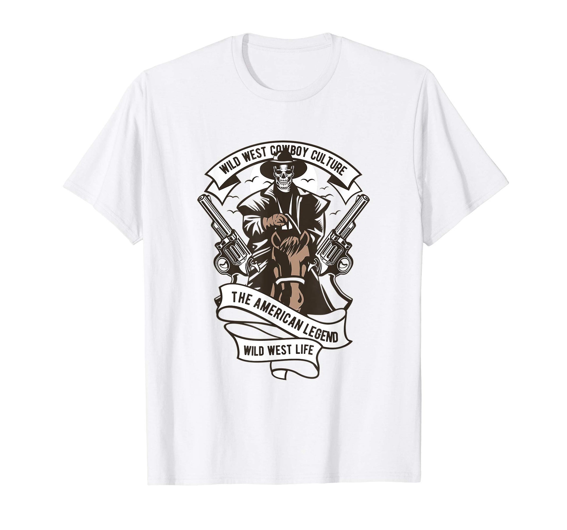 Legends Wild West Cowboy Culture Skull T-Shirt - Minimalist Print Men Women - T-Shirt, Sweatshirt, Hoodie