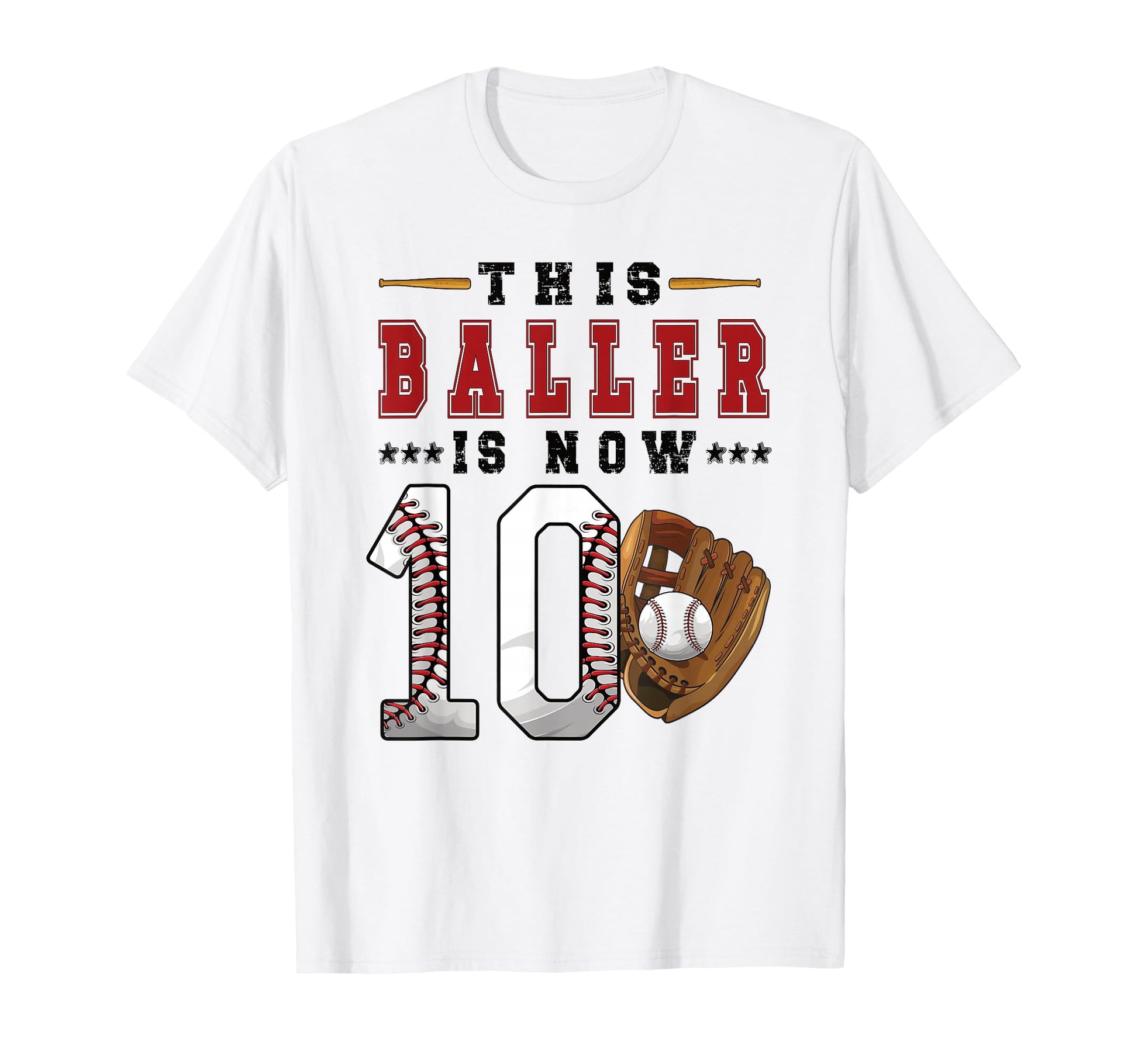 10Th Birthday Baseball Ten Year Old T-Shirt - Trendy Graphic for Adults - T-Shirt, Sweatshirt, Hoodie