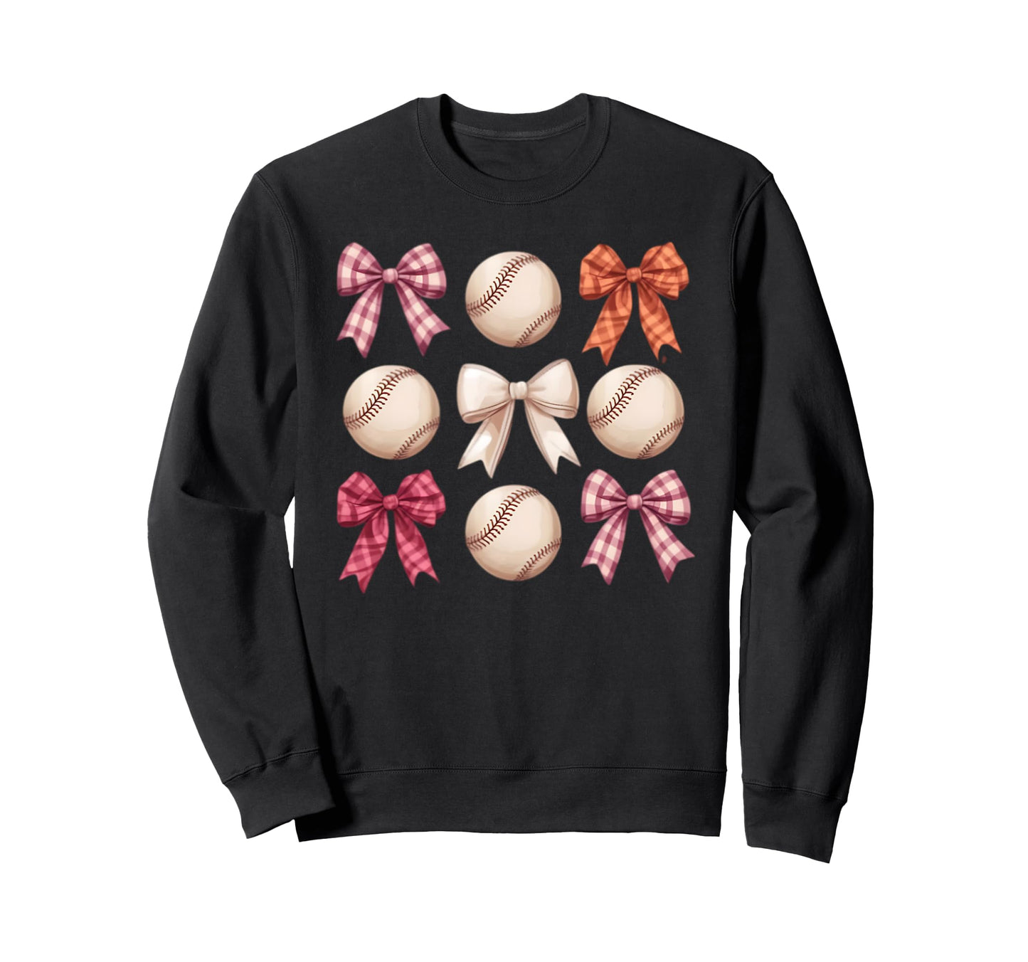 Baseball Coquette Bow Mom Sister Sweatshirt - Graphic Print for Adults - T-Shirt, Sweatshirt, Hoodie