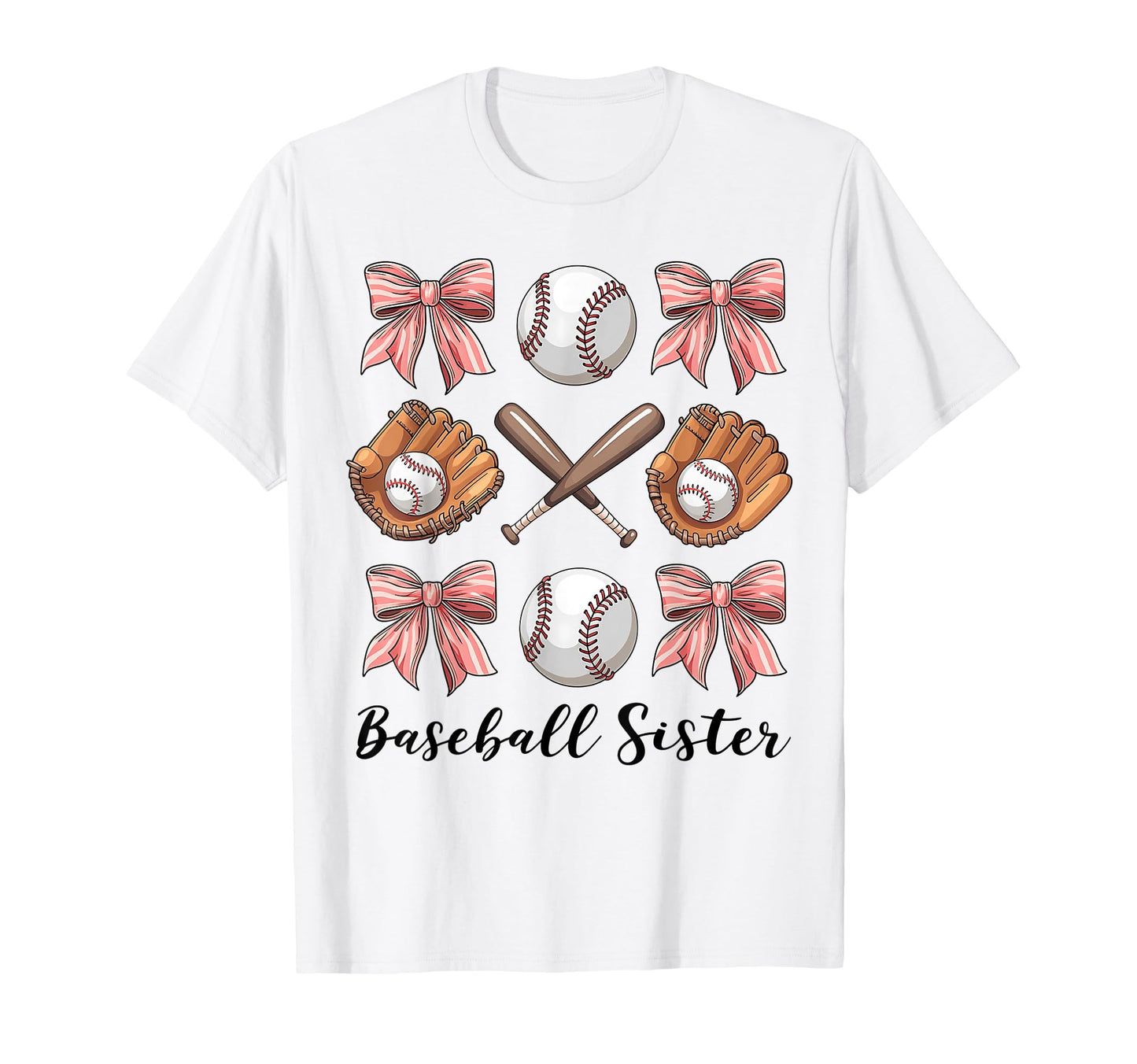 Baseball Sister Coquette Bow Mothers Day T-Shirt - Aesthetic Graphic Unisex - T-Shirt, Sweatshirt, Hoodie